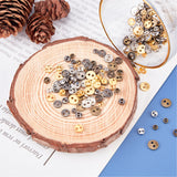 Alloy Mini Buttons, 2-Hole, Flat Round, Cadmium Free & Lead Free, Mixed Color, 3~6x1mm, Hole: 0.7~1mm, 240pcs/box