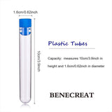 Tube Plastic Bead Containers, with Plastic Bottle Stoppers Tampions, Clear, Bead Containers: 9.95x1.6cm, 1.45cm inner diameter, Stoppers Tampions: 20~20.5x16mm, 50sets/box