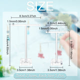 2 Styles T-Bar Acrylic Earring Display Stands, with Square Base, Clear, Large: 3.5x8.3x11.8cm, Small: 3.5x6.2x9.8cm, 2pcs/set, 5 sets(10pcs/)/bag