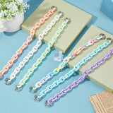 6Pcs 6 Colors Plastic Cable Chain Bag Strap, with Alloy Ring Clasps, Bag Replacement Accessories, Mixed Color, 29x1.4x1.4cm