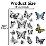 Custom PVC Plastic Clear Stamps, for DIY Scrapbooking, Photo Album Decorative, Cards Making, Stamp Sheets, Film Frame, Butterfly, 160x110x3mm