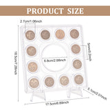 12-Slot Plastic Medal Coin Display Case, Coin Storage Holder for Collectors, Clear, Finish Product: 17.5x5.1x18.5cm