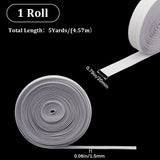 Flat Polyester Non-Slipped Elastic Cord, Silicone Gripper Elastic Band, Clothes Accessories, White, 20mm