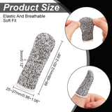 Nylon Anti-cutting Finger Protector, Knitted Finger Sleeves, Black, 55~68x25~27x3mm