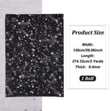 Polyester Silver Stamping Star Mesh Lace Fabric, for DIY Clothing Accessories, Black, 59-1/8 inch(1500mm), 3 yards/pc