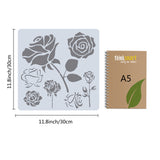 Plastic Drawing Painting Stencils Templates, Square, Rose Pattern, 30x30cm