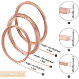 3 Bundle 3 Style Copper Wire, Square, Raw(Unplated), 0.6~1x0.6~1mm, about 19.69 Feet(6m)/bundle, 1bundle/style