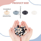 80Pcs 4 Colors Food Grade Eco-Friendly Silicone Beads, Chewing Beads For Teethers, DIY Nursing Necklaces Making, Rondelle, Mixed Color, 12x6~7mm, Hole: 2mm, 20pcs/color