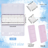 1Pc Iron Empty Watercolor Tin Box Palette Paint Case, Rectangle, 66Pcs Plastic Empty Watercolor Paint Pans, for Art Painting Supplies, Violet, Case: 11.4x22.6x2.35cm