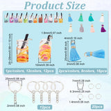 Imitation Bubble Tea/Boba Milk Tea Keychain Making Kits, with Nylon Tassel and Iron Finding