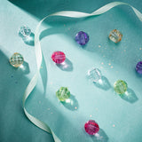 50Pcs 5 colors Transparent Acrylic Beads, Faceted, Round, Mixed Color, 20x20mm, Hole: 2~3mm, 10pcs/color