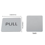 ABS Public Sign Stickers, for Door Accessories Sign, PULL & PUSH, White, 97x97x1.5mm, 2sets/bag