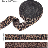 Flat Elastic Rubber Cord/Band, Garment Sewing Accessories, Leopard Print, Tan, 39mm