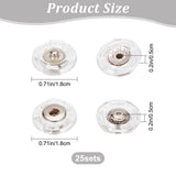25Pcs Plastic Snap Button, Garment Buttons, Flat Round, Clear, 18x5mm