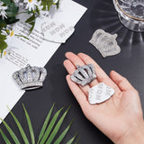 3Pcs 3 Styles Adhesive Sticker Decoration, with Rhinestone, for Car Decoration, Crown, Silver, 1pc/style