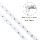 Sewing Snap Tape Band, Metal Snap Buttons Fastener Replacement, for Baby Lingerie Crotch Sewing, White, 20x2.5~4mm, about 10yards/set