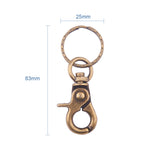 Antique Bronze Iron Swivel Snap Hooks Clasps with Key Rings for Craft, 63x25mm, about 10pcs/bag