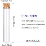 Empty Glass Bottles, with Wood Cover, Wishing Bottle, Clear, 2x10.75cm, capacity: about 25ml, 25pcs/box
