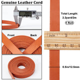 2M Flat Leather Cord, for Jewelry Making, Saddle Brown, 12.5x2mm, about 2.19 Yards(2m)/pc