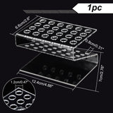 24-Hole Transparent Acrylic Pen & Pencil Display Stands, Pen Organizer Holder, Rectangle, Clear, 124x90x80mm