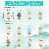 144Pcs 12 Color Electroplate Glass Charms, Faceted Rondelle, with Golden Tone Brass Loops, Mixed Color, 13x6x6mm, Hole: 2.5~3mm, 12Pcs/color