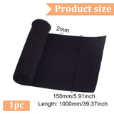Polyester Strechy Kintted Rib Fabric, for Clothing Accessories, Black, 100x15x0.15~0.2cm