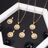 16Pcs Ion Plating(IP) 304 Stainless Steel Pendants, Laser Cut, Smile Face, Golden, 19.5x17.5x1.1mm, Hole: 3x6mm