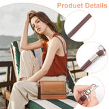 Imitation Leather Bag Handles, with Iron D Rings and Alloy Screw Clasps, Coffee, 118x0.8~1.05x0.96cm