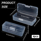 Transparent Plastic Storage Boxes, Bead Containers with Hinged Lid, Rectangle, Clear, 16.3x6.57x4.62cm