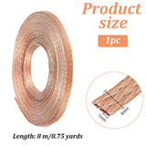 Braided Bare Copper Wire, Braid Cable Wire, Flat, Rose Gold, 1/4 inch(6mm), about 8.75 Yards(8m)/pc