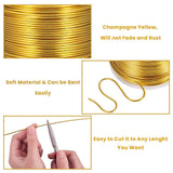 Round Aluminum Wire, Champagne Yellow, 15 Gauge, 1.5mm, about 223.09 Feet(68m)/roll