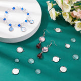 DIY Flat Round Pendant Making Kits, Including 304 Stainless Steel Cabochons Pendants & Connectors Settings, Transparent Glass Cabochons, Stainless Steel Color, Settings: 120pcs/box