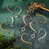 36Pcs 3 Colors Alloy Ear Cuff Findings, with 7 Loops, Ear Wrap Earring Hooks for Non Piercing Earring Making, Mixed Color, 58x35x2mm, Hole: 2.5mm, 12pcs/color