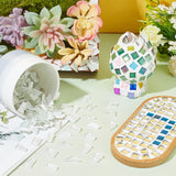 400g Glass Mosaic Tiles, Irregular Shape Mosaic Tiles, for DIY Mosaic Art Crafts, Picture Frames and More, White, 9~15x6~15x4mm, about 520pcs/box