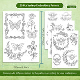 4 Sheets 11.6x8.2 Inch Stick and Stitch Embroidery Patterns, Non-woven Fabrics Water Soluble Embroidery Stabilizers, Mushroom, 297x210mmm