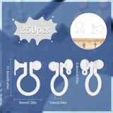 250Pcs Plastic Clip-on Earring Findings, Earring Settings, Clear, 11.5x9x1mm, Hole: 0.8mm