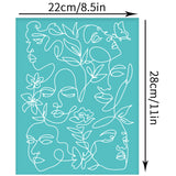 Self-Adhesive Silk Screen Printing Stencil, for Painting on Wood, DIY Decoration T-Shirt Fabric, Turquoise, Human, 280x220mm