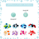 8 Sets 8 Styles Round Food Grade Eco-Friendly Silicone Beads Set, Chewing Beads For Teethers, DIY Nursing Necklaces Making, Mixed Color, 12mm, Hole: 2mm, 1 set/style