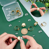 DIY Flat Round Finger Ring Making Kit, Including Adjustable 304 Stainless Steel Finger Rings Componets, Glass Beads, Golden, 30Pcs/box