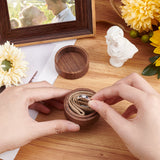 Wooden Ring Boxes, with Linen Inside, for Jewelry Gift Packaging, Column, Coconut Brown, 4.9x3.4cm, Inner Diameter: 3.7cm