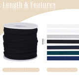 7 Bundles 7 Styles Flat Polycotton Hollow Cord, Shoeslace Making, Clothes Accessories, Mixed Color, 10mm, about 10.94 Yards(10m)/Bundle, 1 color/bundle