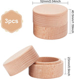 Wooden Box, Snap Cover, Column, BurlyWood, 5.2x4.05cm, Inner Size: 38mm