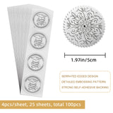 Custom Silver Foil Embossed Picture Sticker, Award Certificate Seals, Metallic Stamp Seal Stickers, Flower with Word Honor Roll, Floral Pattern, 5cm, 4pcs/sheet