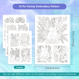 4 Sheets 11.6x8.2 Inch Stick and Stitch Embroidery Patterns, Non-woven Fabrics Water Soluble Embroidery Stabilizers, Cat Shape, 297x210mmm