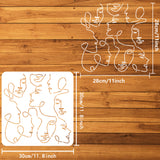 PET Hollow Out Drawing Painting Stencils, for DIY Scrapbook, Photo Album, Face, 30x30cm