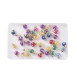 40Pcs Glass Ball Pendants, with Glitter Sequins and CCB Plastic Findings, with Polyfoam, Round, Colorful, 21.5x16mm, Hole: 2mm