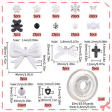 DIY Stretch Bracelet Making Kit, Including Apple & Bear & Snowflake & Star Acrylic Beads, Elastic Thread, Black, 185Pcs/bag