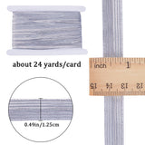 24 Yards Flat Nylon Elastic Cord/Band, with Rubber Inside, Webbing Garment Sewing Accessories, Light Grey, 12.5mm