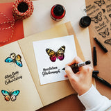 Custom PVC Plastic Clear Stamps, for DIY Scrapbooking, Photo Album Decorative, Cards Making, Butterfly, 160x110x3mm