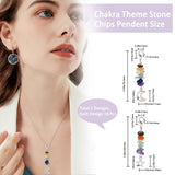 20Pcs 2 Styles Chakra Theme Natural Gemstone Pendant Decorations, with Alloy Lobster Claw Clasps, Moon & Star Pendant, 5.85cm, 10pcs/style